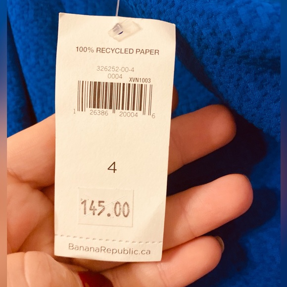 Never Worn, Blue, One-Shoulder, Banana Republic, Size 4 Dress - Picture 2 of 5